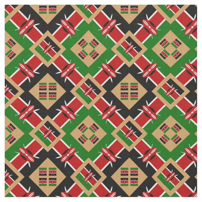 Tecido Queniano Flag & Trendy Kenya - GLD de moda (Detalhe)
