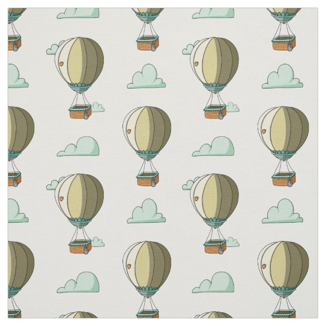 Tecido Quimsical Hot Air Balloon Cartoon Nursery (Modelo)