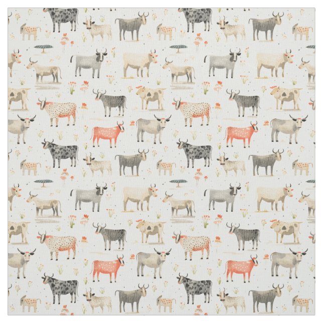 Tecido Quirky Bovine: Whimsy Cow (Modelo)