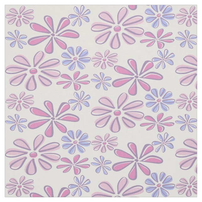Tecido Rabo de Flor Branco Púrpura Azul Rosa (Modelo)