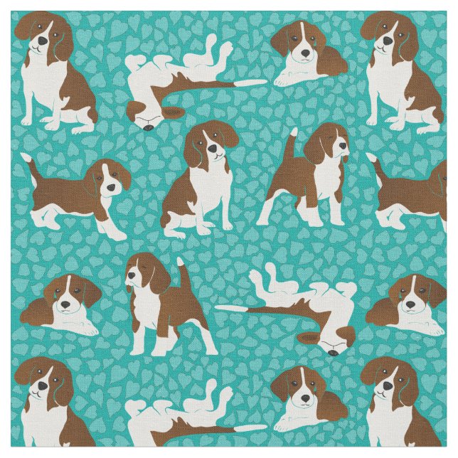 Tecido Raça-beagle - turquesa (Detalhe)