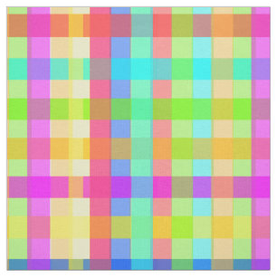 Tecido Rainbow Candy Colorful Gingham