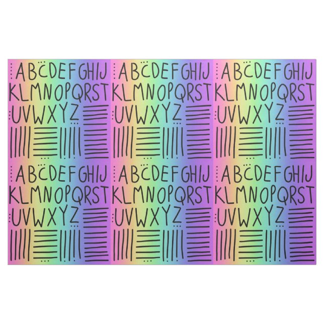 Tecido Rainbow com escrita manual ABCs (Jarda)