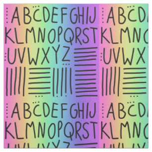 Tecido Rainbow com escrita manual ABCs