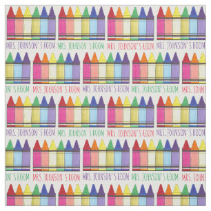 Tecido Rainbow Crayons Artista Professora de Arte