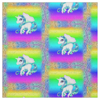 Tecido Rainbow e Glitter Unicorn