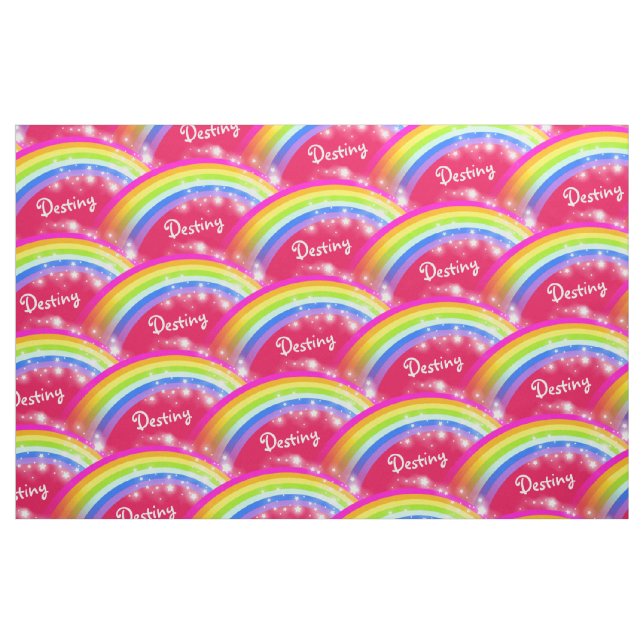 Tecido Rainbow estrela vermelha nome personalizado repeti (Fat Quarter)