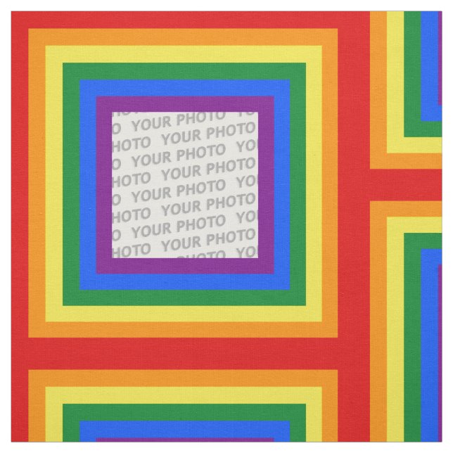Tecido RAINBOW FLAG COLORS frame + sua foto (Modelo)