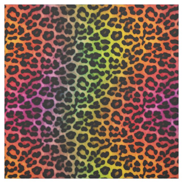 Tecido Rainbow Leopard Spots Impressão padrão (Modelo)