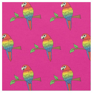 Tecido Rainbow Macaw Parrots Pássaros Bonitos