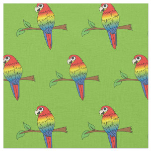 Tecido Rainbow Macaw Parrots Pássaros Bonitos