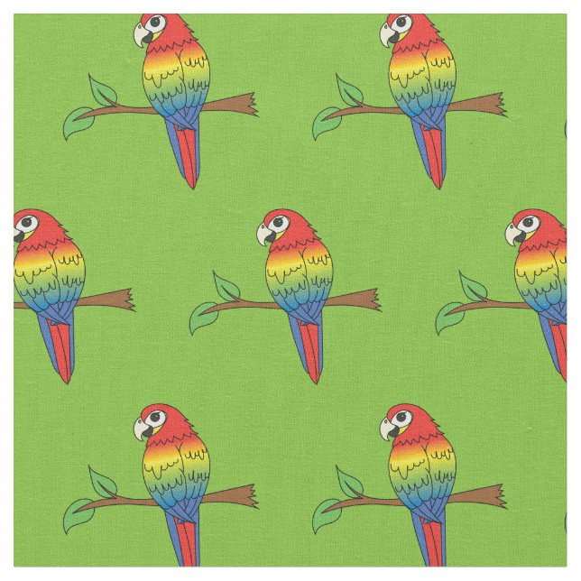 Tecido Rainbow Macaw Parrots Pássaros Bonitos (Detalhe)