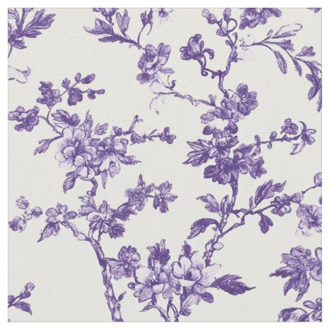 Tecido Ramo de Toile Floral Violeta (Detalhe)