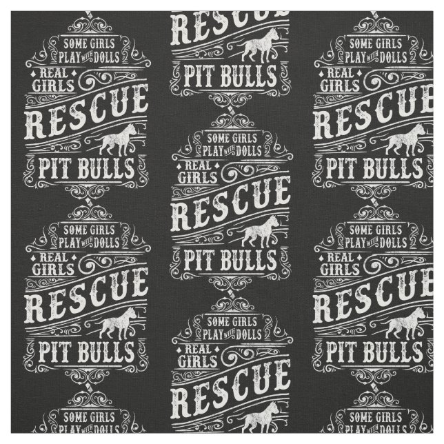 Tecido Raparigas de verdade resgatam Pitbulls (Modelo)
