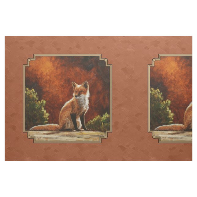 Tecido Raposa Vermelha Cuta Sentada No Sol (Fat Quarter)