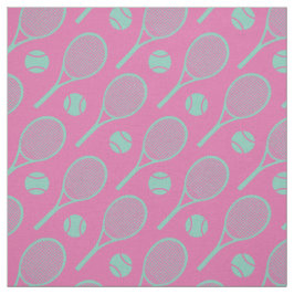 Tecido Raquetas cor-de-rosa e tênis
