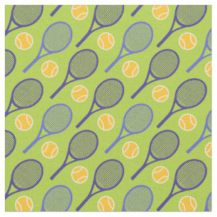 Tecido 💚 🤩 🎾 raquetes de Tênis em verde (azulej