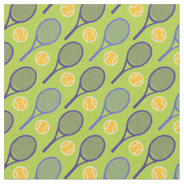 Tecido 💚 🤩 🎾 raquetes de Tênis em verde (azulejos pequ