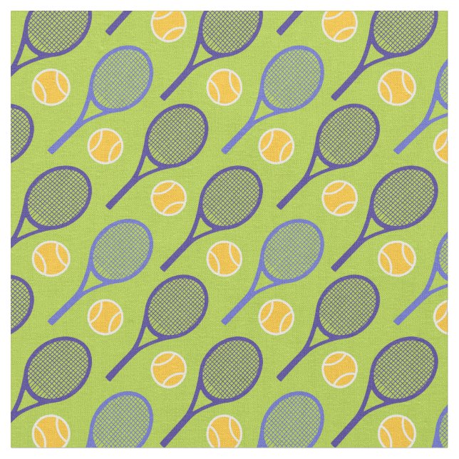Tecido 💚 🤩 🎾 raquetes de Tênis em verde (azulejos pequ (Detalhe)