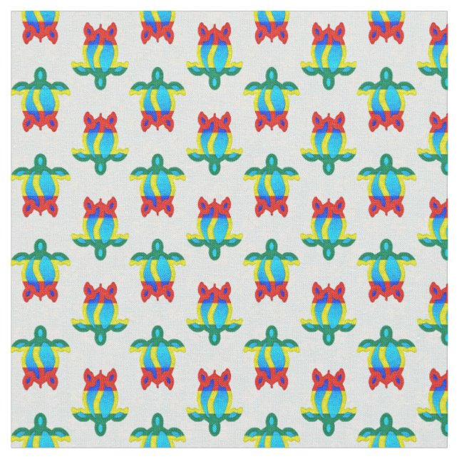Tecido Rasta Island Colors Tribal Turtle Floral (Detalhe)