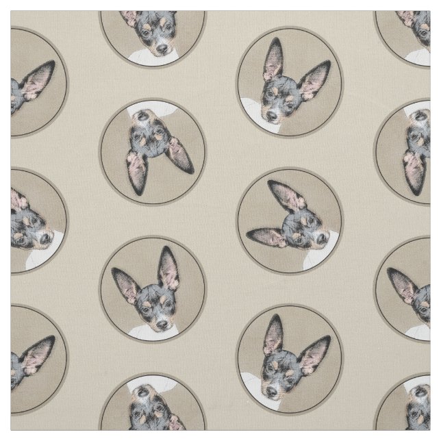 Tecido Rat Terrier Pintando Três Cores Original (Modelo)
