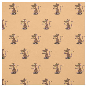 Tecido Rato castanho-bonito deita um desenho animado