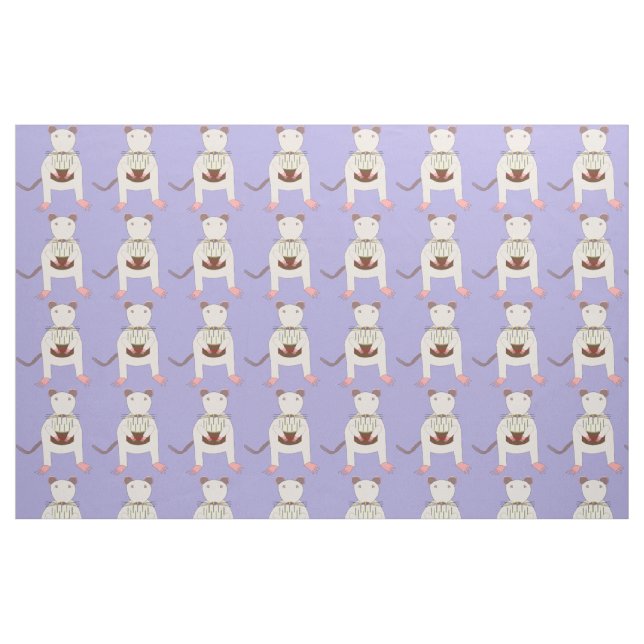 Tecido Rato Siamês com Bolo de Aniversário (Fat Quarter)