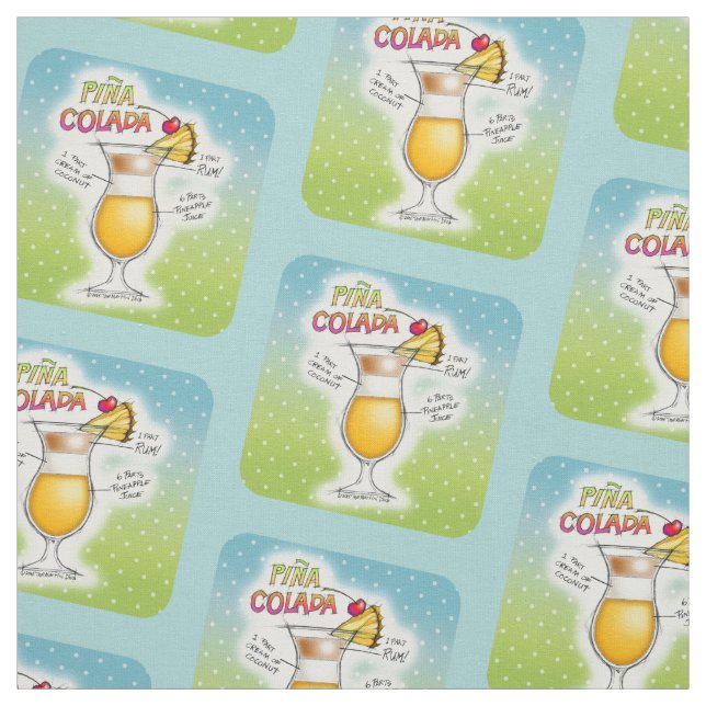 TECIDO - RECEITA DE COQUETEL PINA COLADA ART (Modelo)