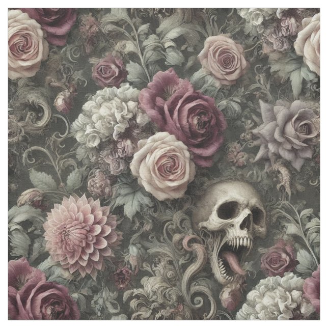 Tecido Recepção nos Rosas - Azulejo de Declaração Gótica (Modelo)