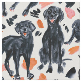 Tecido RECUPERADORES DE LABRADOR NEGRO Cão-pintado de Aqu