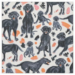 Tecido RECUPERADORES DE LABRADOR NEGRO Cão-pintado de Aqu