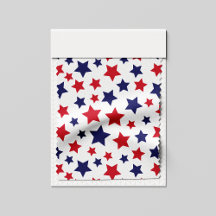 Red and Blue Stars, 4th of July, White Background