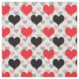 Tecido Red Black Namorados Love Hearts