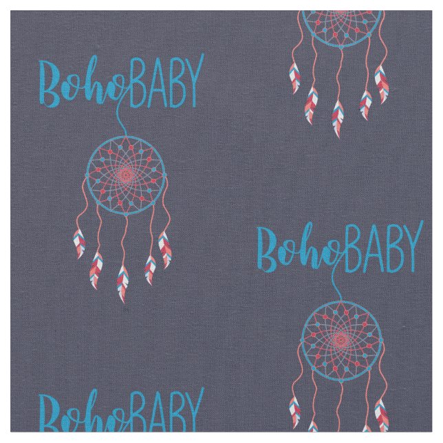 Tecido Red Blue Modern Boho Baby Dreamcatcher (Detalhe)