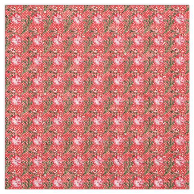 Tecido Red Christmas Baubles (Modelo)