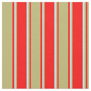 Tecido Red, Dark Khaki e Turquoise Stripes