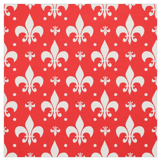 Tecido Red Fleur-de-lis Design (Modelo)