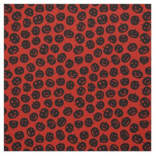 Tecido Red Pumpkin Happy Halloween Moderno