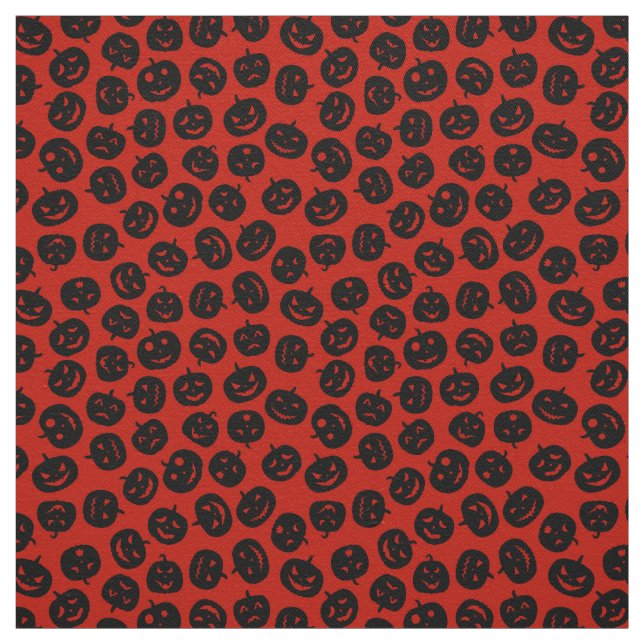 Tecido Red Pumpkin Happy Halloween Moderno (Modelo)