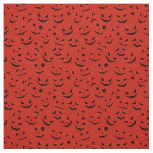 Tecido Red Pumpkin Sorri Feliz Halloween Moderno