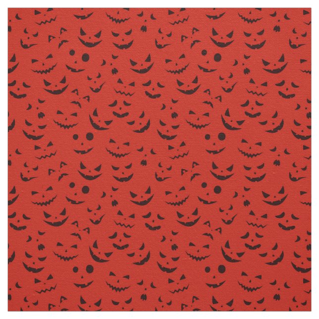 Tecido Red Pumpkin Sorri Feliz Halloween Moderno (Modelo)