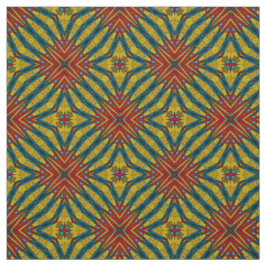 Tecido Red Teal Yellow Moderno Étnica Têxtil Impressão