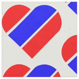 Tecido red white blue heart usa patriotic