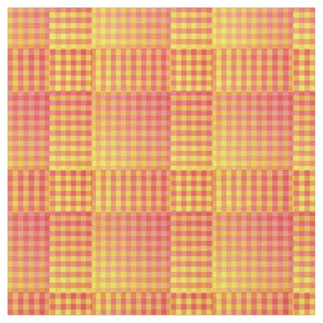 Tecido Red Yellow Checker Abstract Pattern (Detalhe)
