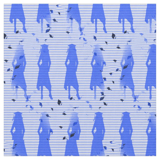 Tecido Redemoinho listrado azul das meninas do formando (Detalhe)