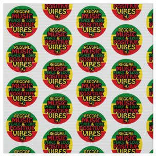 Tecido Reggae design com aspas positivas e sinalizador re