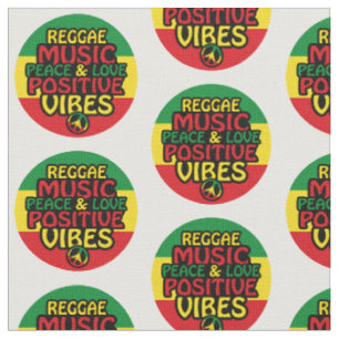 Tecido Reggae design with positive quotes and reggae flag