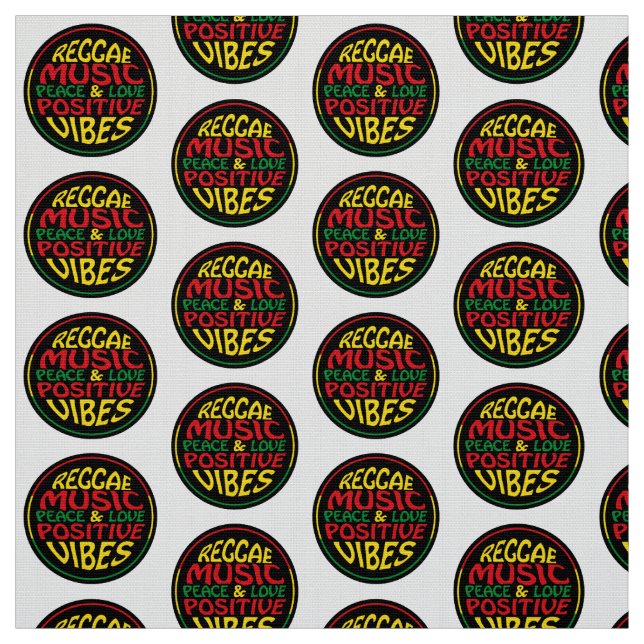 Tecido Reggae Music com afirmações e citações positivas (Modelo)