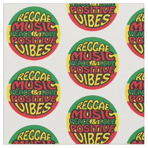 Tecido Reggae Music com afirmações positivas