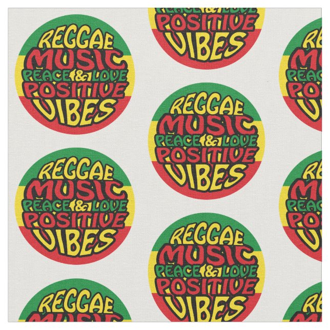 Tecido Reggae Music com afirmações positivas (Detalhe)